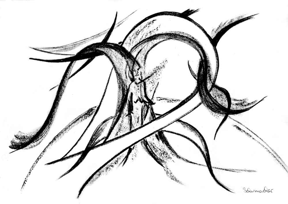 Medial gemaltes Bild „Der Baum“ von Grace E. Schumacher